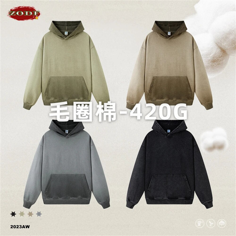 ZODF Vintage Style Gradient Hoodie