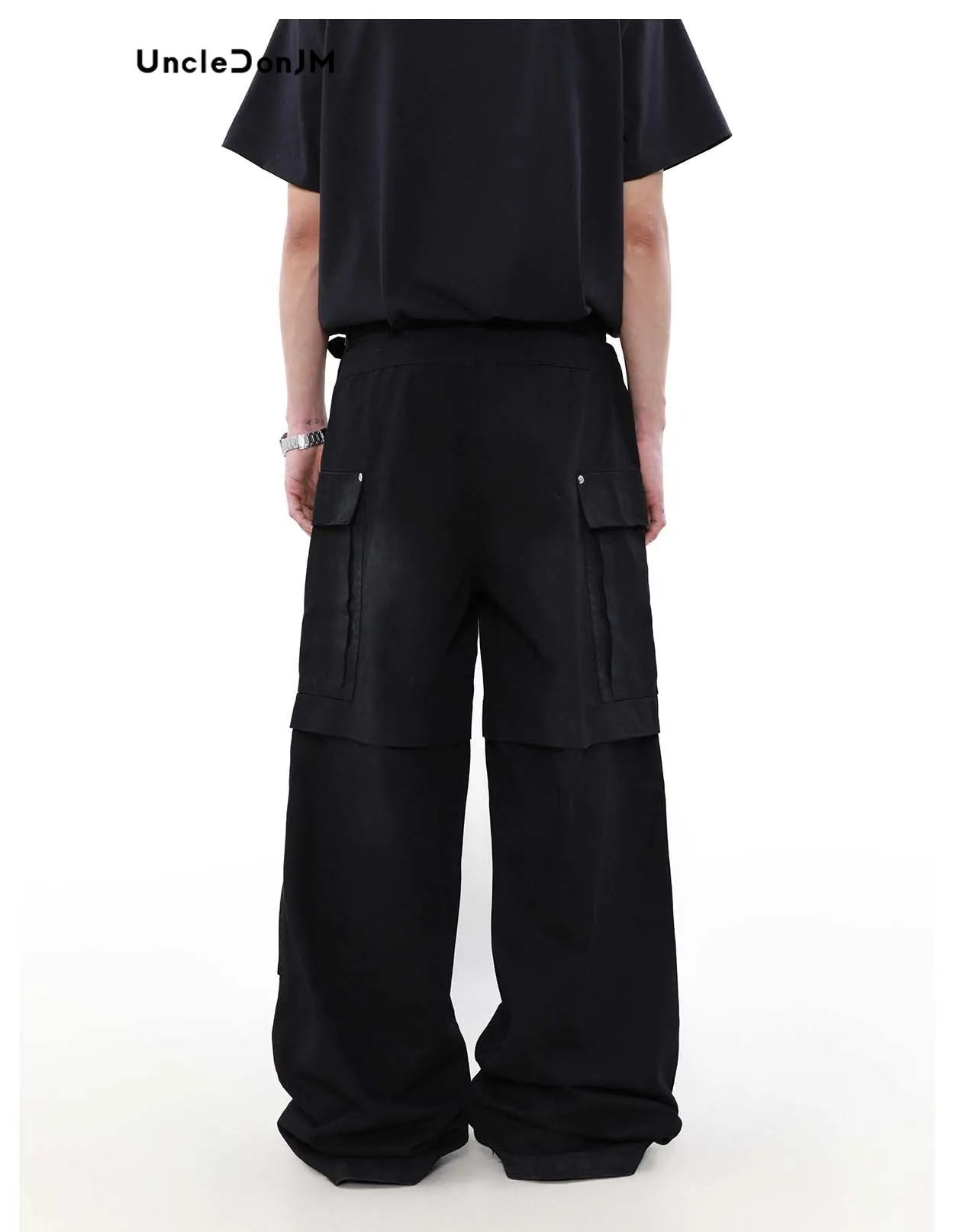 Black Heavy Industry Cargo Wide Leg Jeans