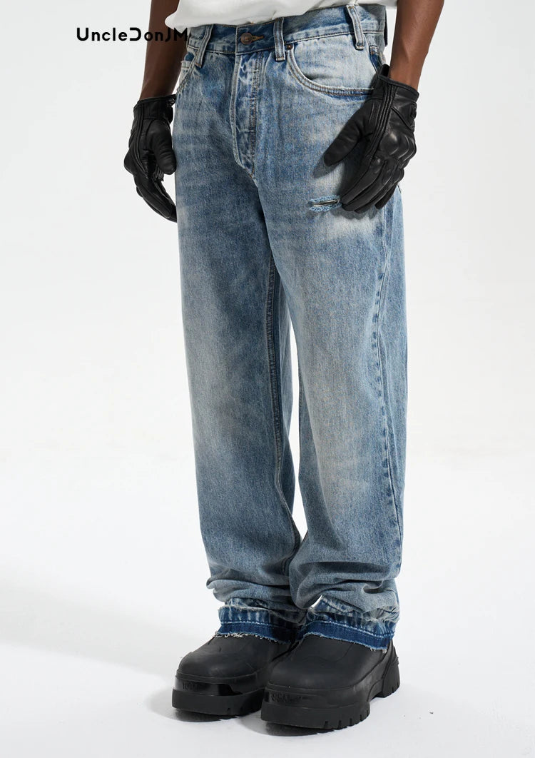 UncleDonJM Washed Retro Distressed Jeans