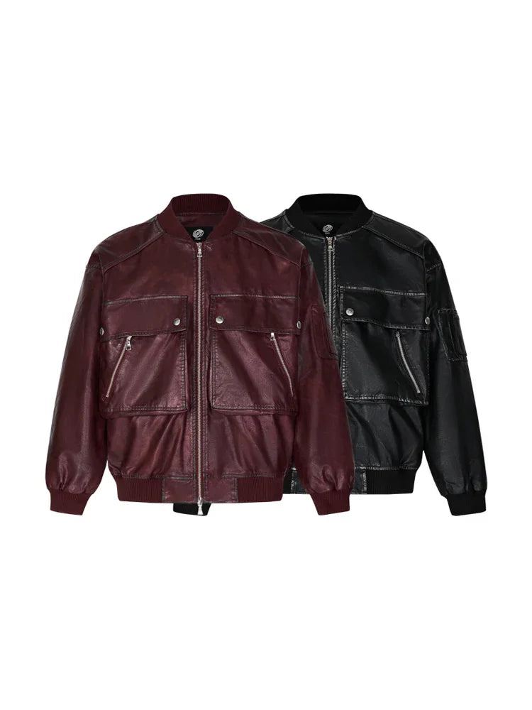 R69 Dinged Bomber Leather Jacket