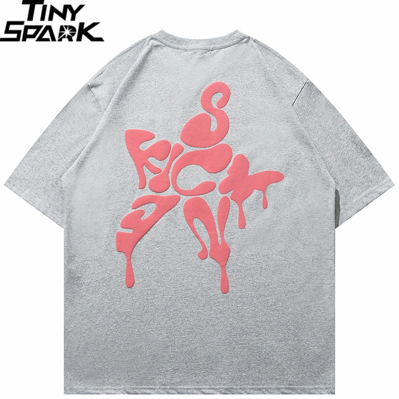 Melting Letter Star Graphic T-Shirt