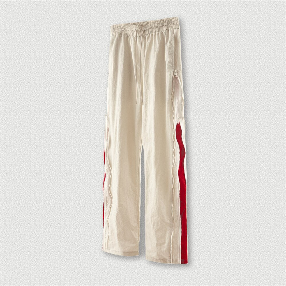 Double Zipper Unisex Hip Hop High Street Pants