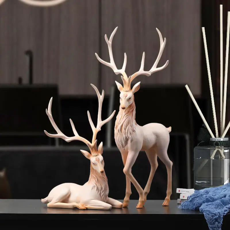 High End Deer Statue Reindeer Figurines Resin ELK Sculpture