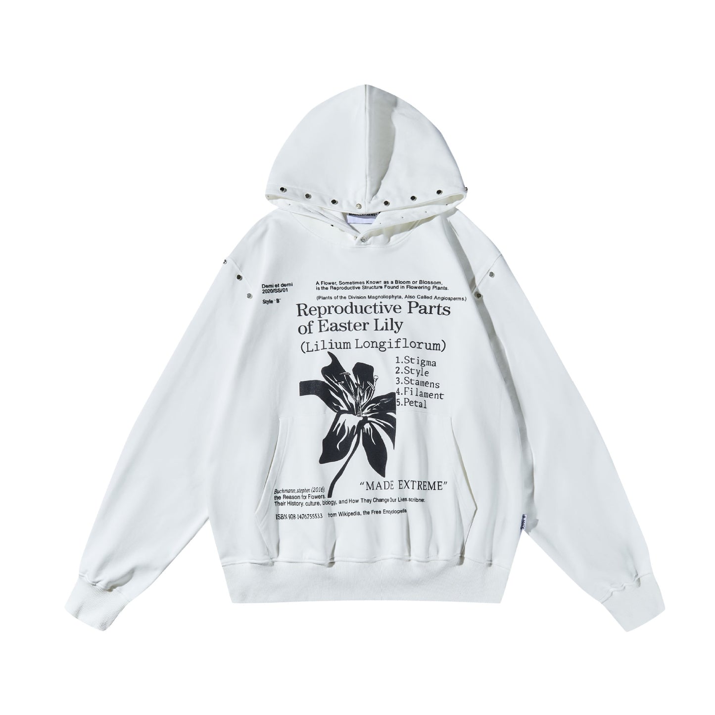 MADE EXTREME Letter Printed Loose Oversize Hoodie