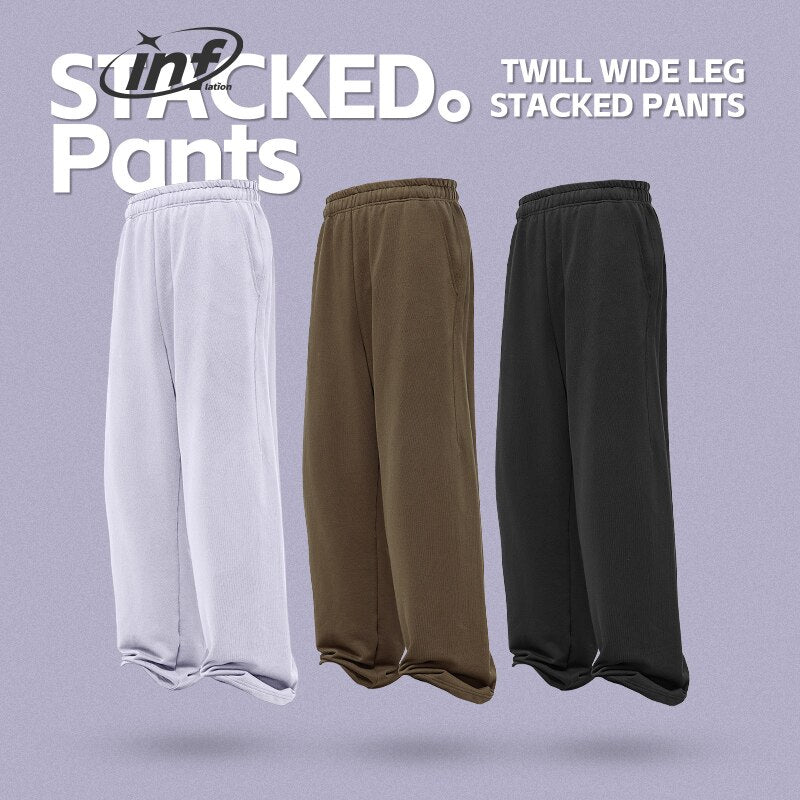 Stacked Heavy Weight Wide Leg Sweatpants