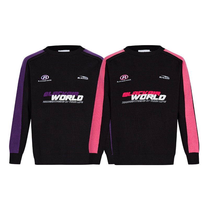 BLACK AIR Embroidered Racing Sweater