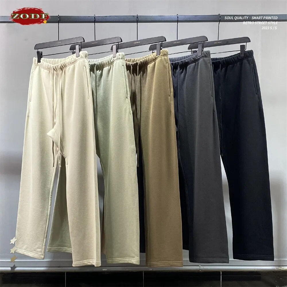 ZODF Casual Comfortable Sport Solid Drawstring Trousers