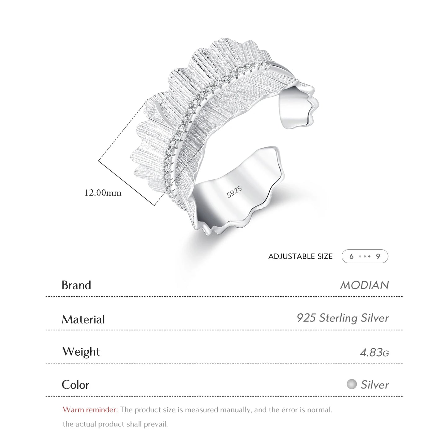 Irregular Texture Adjustable Finger Ring