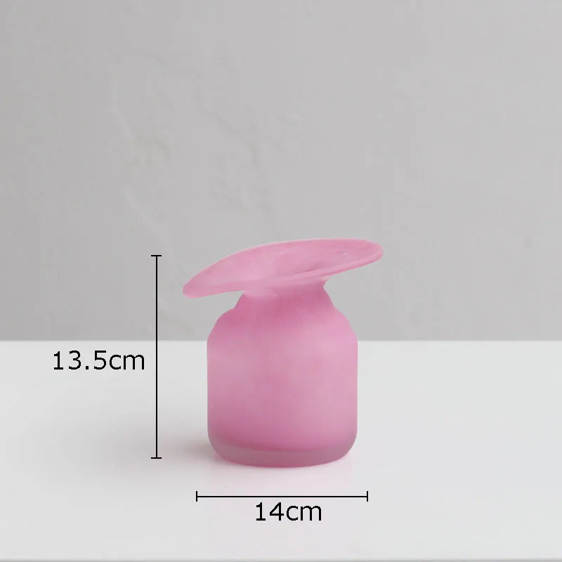 Matte Pink Glass Vase