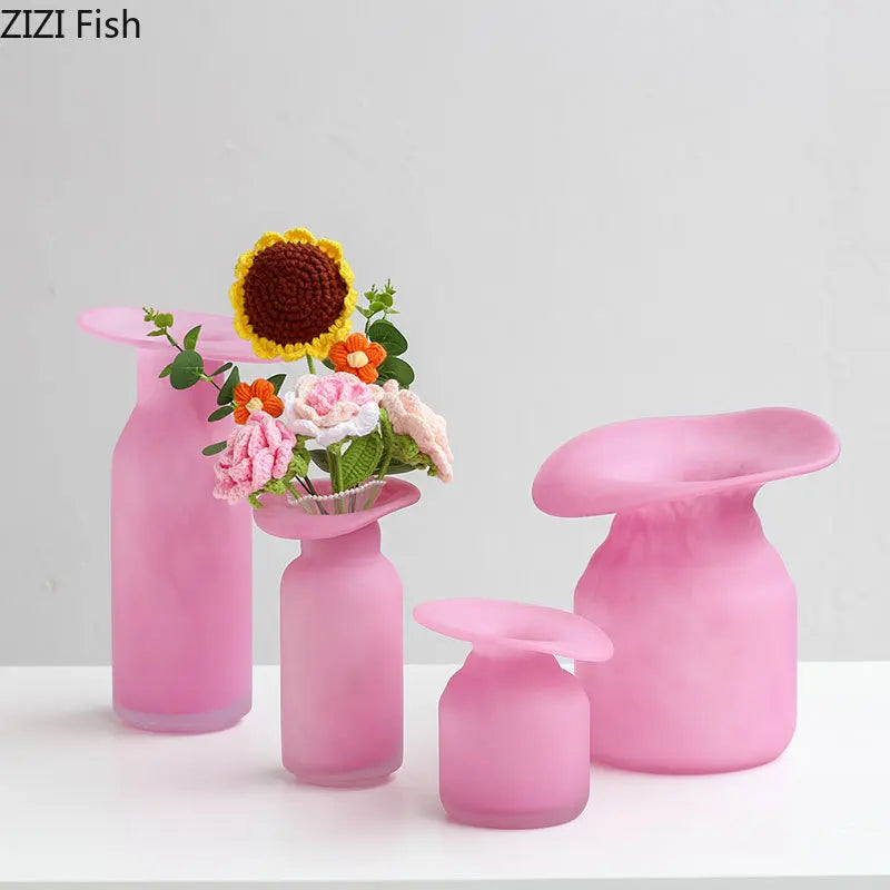 Matte Pink Glass Vase