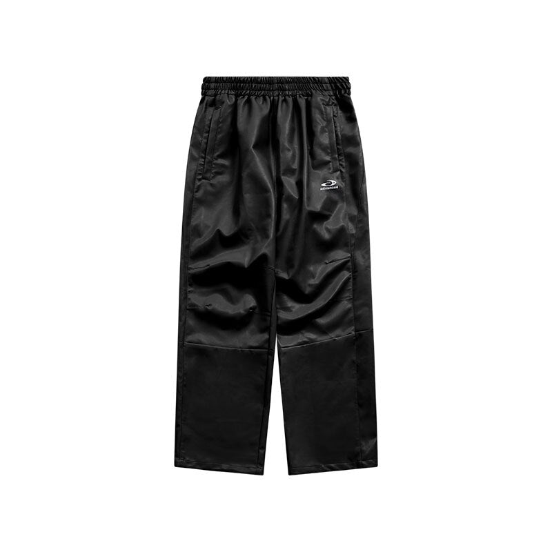 INFLATION Baggy Loose Fit Elastic Waist Straight Leg Faux Leather Baggy Pants