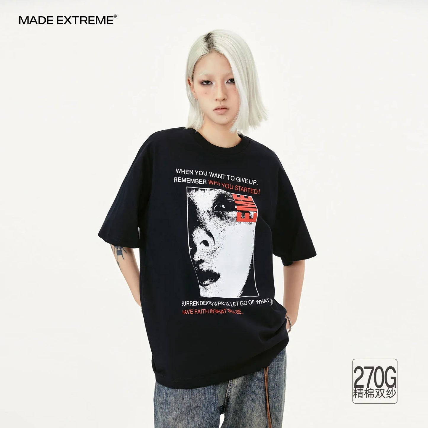 MADEEXTREME Subculture Portrait Printing Rock Band Short Sleeve T-shirt