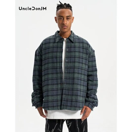 UncleDonJM Shoulder Padded Cotton Fleece Jacket