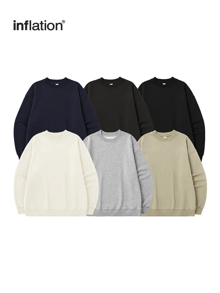 Classic Cozy Crewnecks Plain Minimalist Fleece Sweatshirt