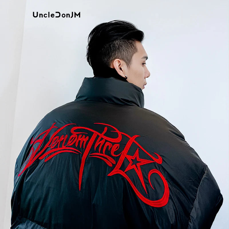 Venom Embroidery Lettering Puffer Jacket