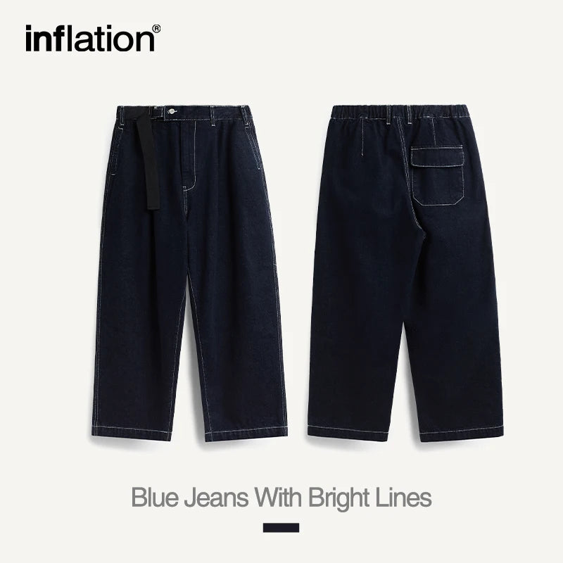 INFLATION Stitching Wide Leg Baggy Jeans