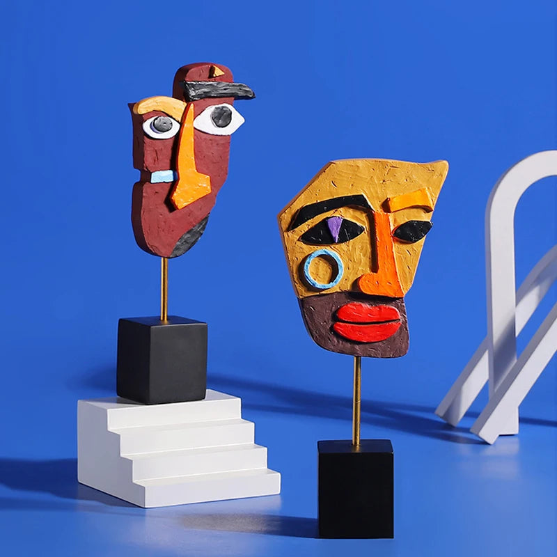 Modern Abstract Mask Sculpture