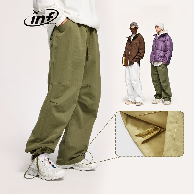 INFLATION Classic Loose Fit Parachute Cargo Pants