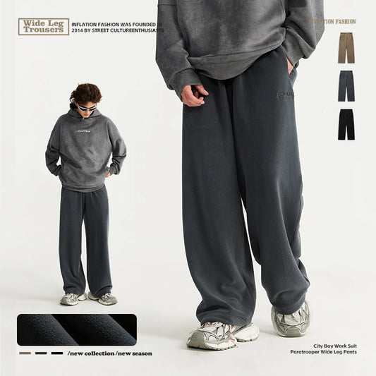 INFLATION Winter Thick Fleece Straight Leg Pants