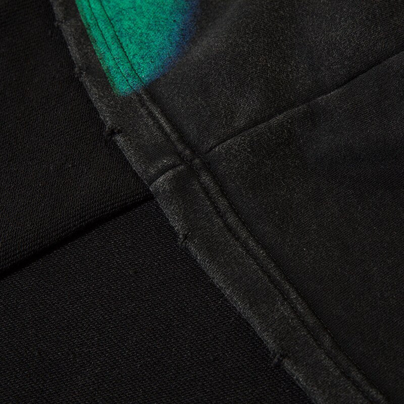 Shadow Graphic  Washed Black Sweatshirt
