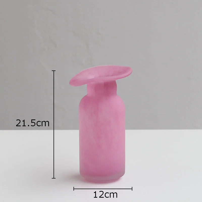 Matte Pink Glass Vase