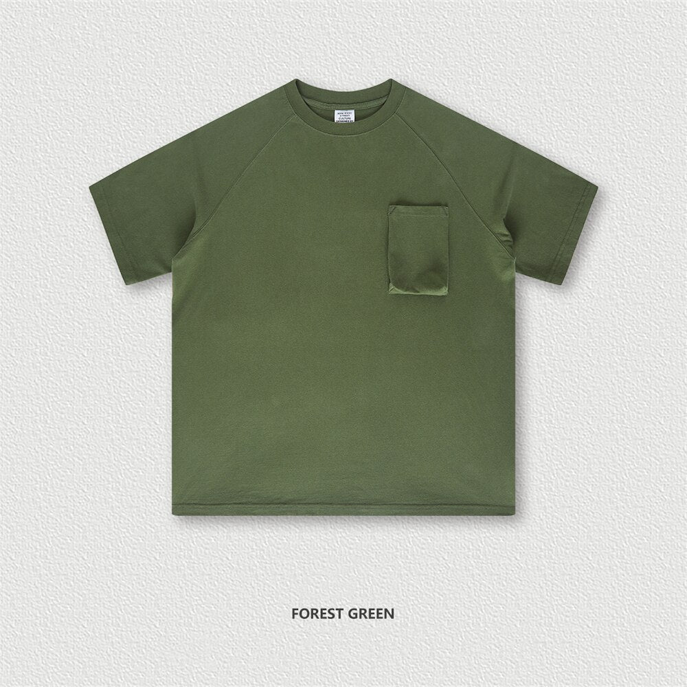 ZODF Washed Cargo Oversized Heavy Weight Solid T-Shirt