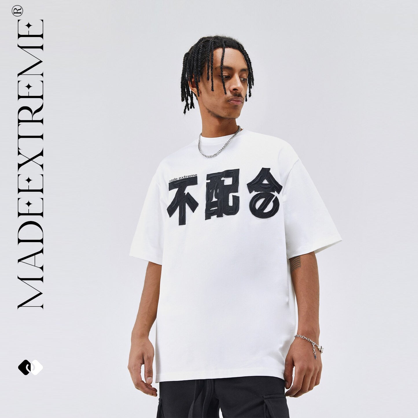 MADEEXTREME Chinese letter printing oversized T-shirt