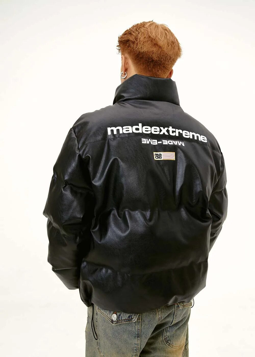 MADE EXTREME Leather Oversized Puffer Jacket