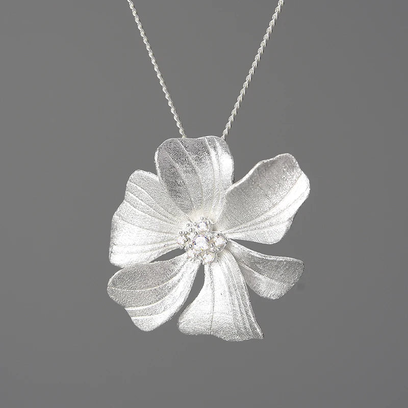 Large Peony Flower Pendants and Necklaces