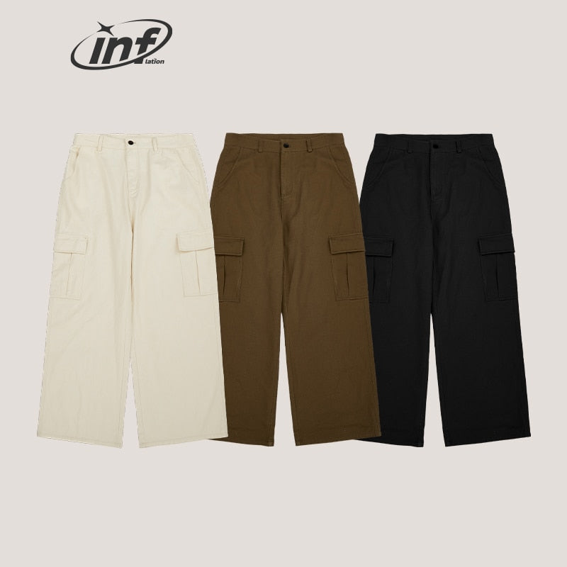 INFLATION Multi Pockets Cotton Cargo Pants