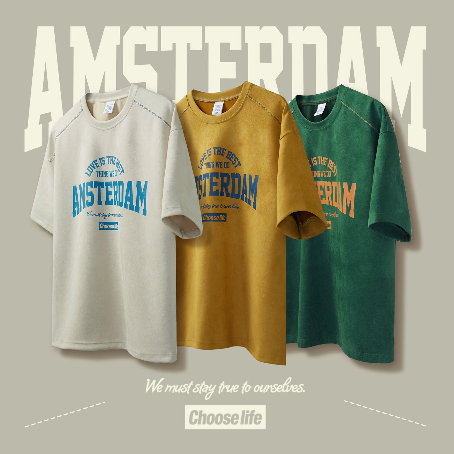 INFLATION Amsterdam Faux Suede Oversized Tshirt