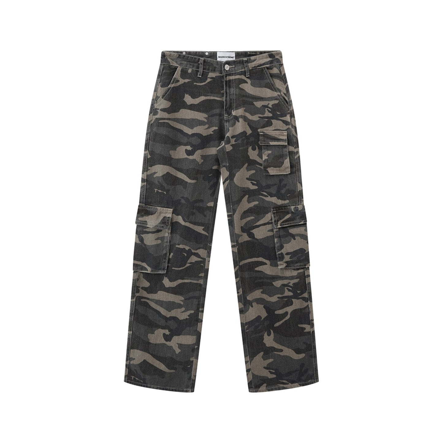 MADEEXTREME Loose fitting camouflage casual cargo pants