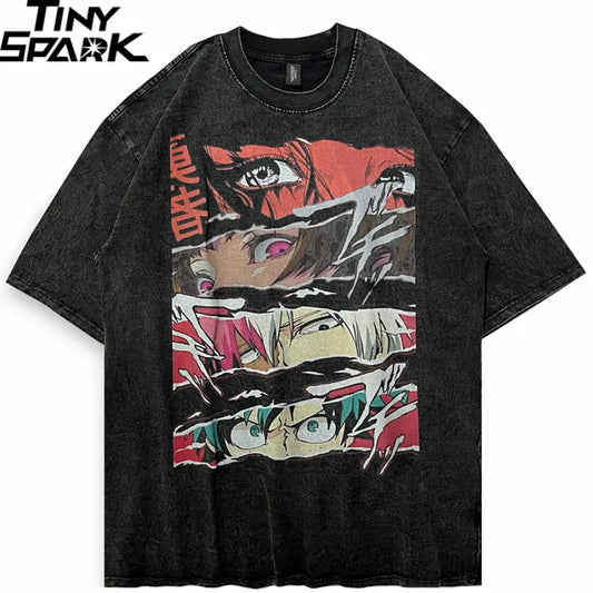 Retro Japanese Anime Graphic Oversized T-Shirt