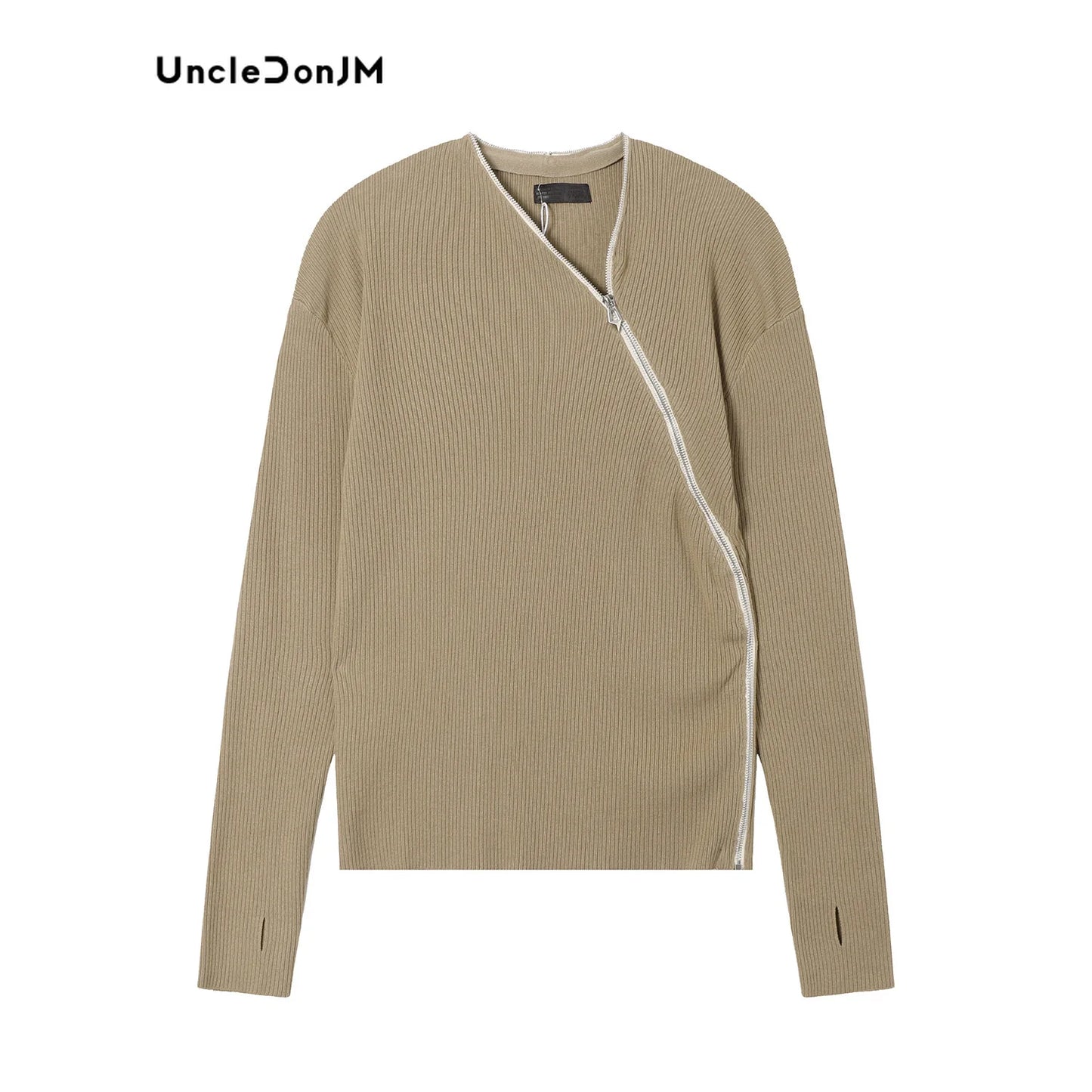 Zipper Spliced Sweater