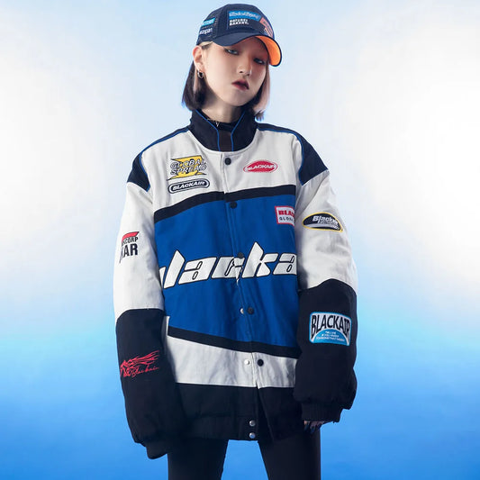 BLACK AIR Color Block Racing Jacket