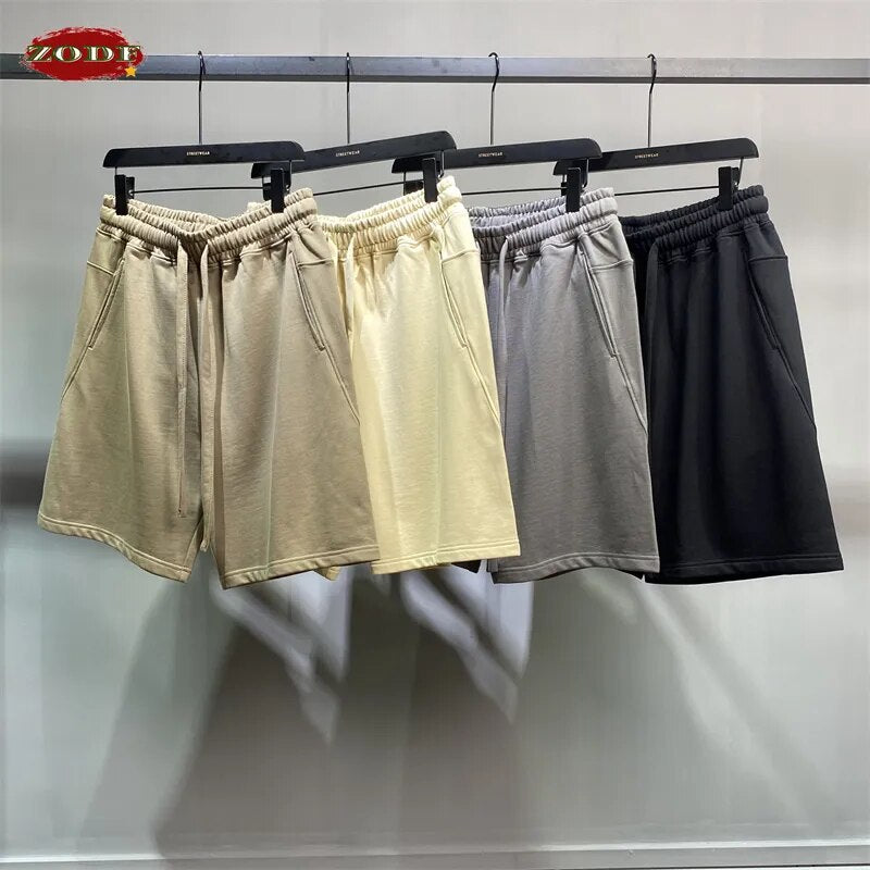 ZODF Oversized Solid Cotton Shorts