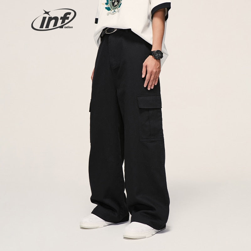 INFLATION Multi Pockets Cotton Cargo Pants