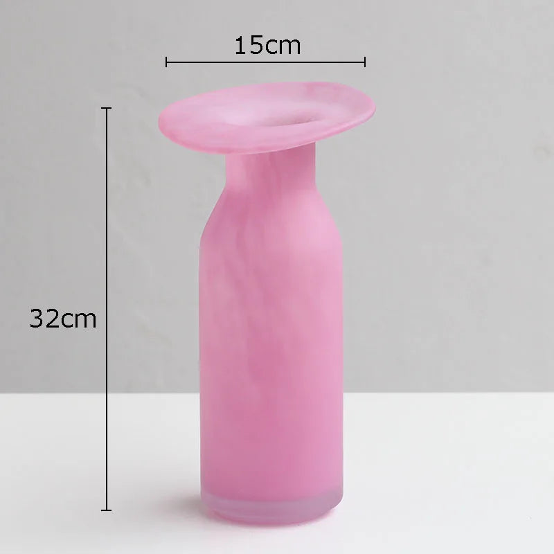 Matte Pink Glass Vase