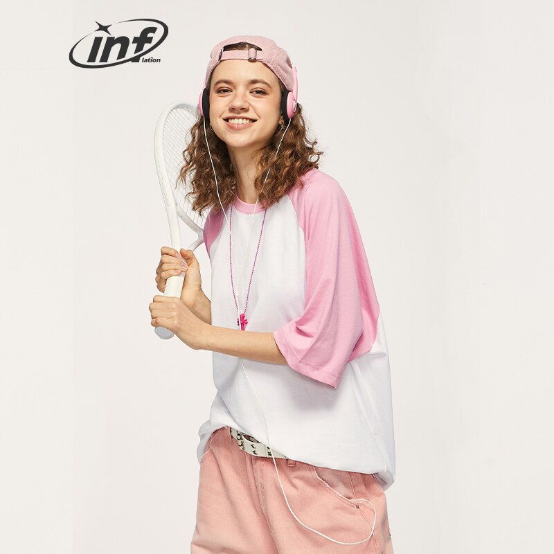 INFLATION Colorblock Raglan Sleeve Oversized T-shirt