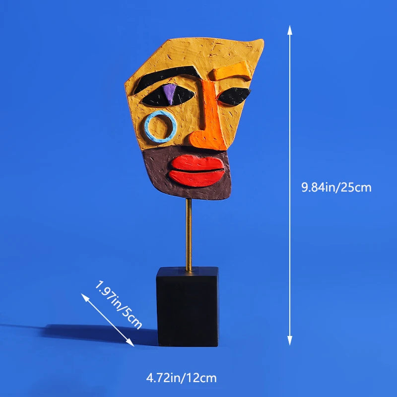 Modern Abstract Mask Sculpture