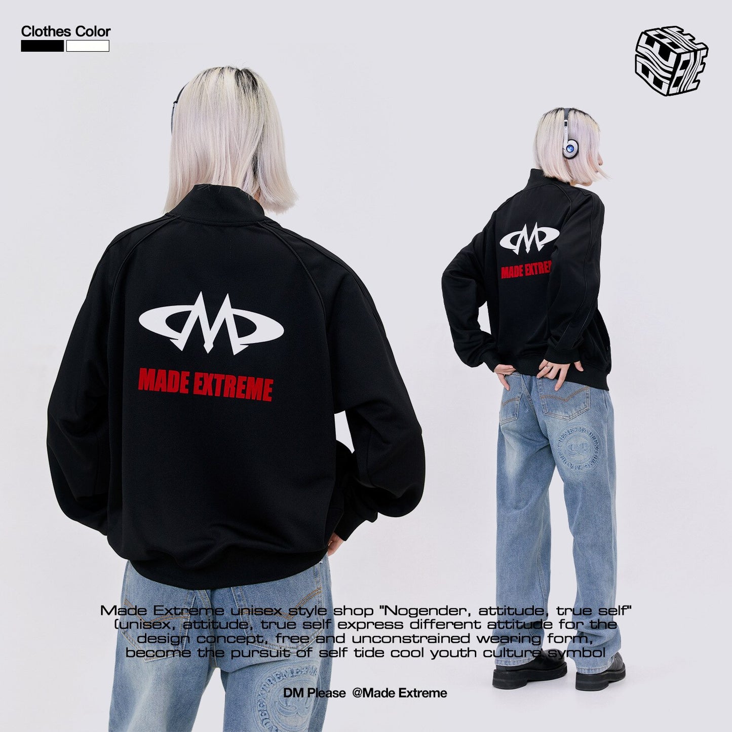 MADEEXTREME Retro Sports Casual Letter Jacket