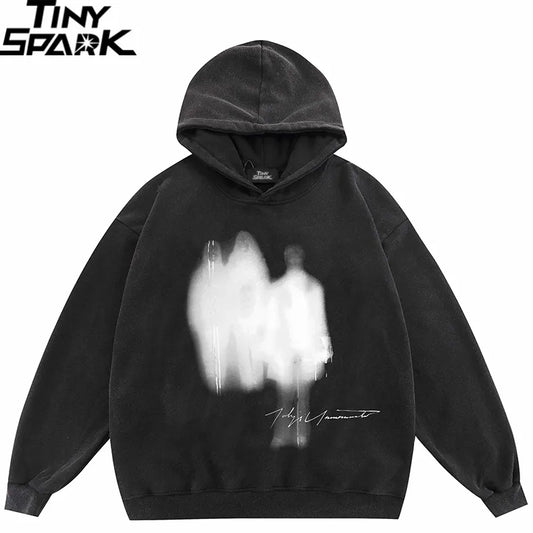 Freak Shadow Graphic Washed Oversize Hoodie