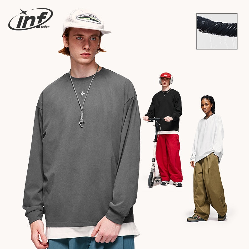 INFALTION Outdoor Quick Dry Long Sleeve T-Shirts Oversized