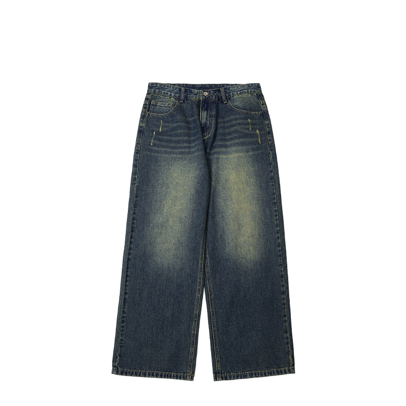 INFLATION Retro Wash Wide Leg Blue Baggy Jeans