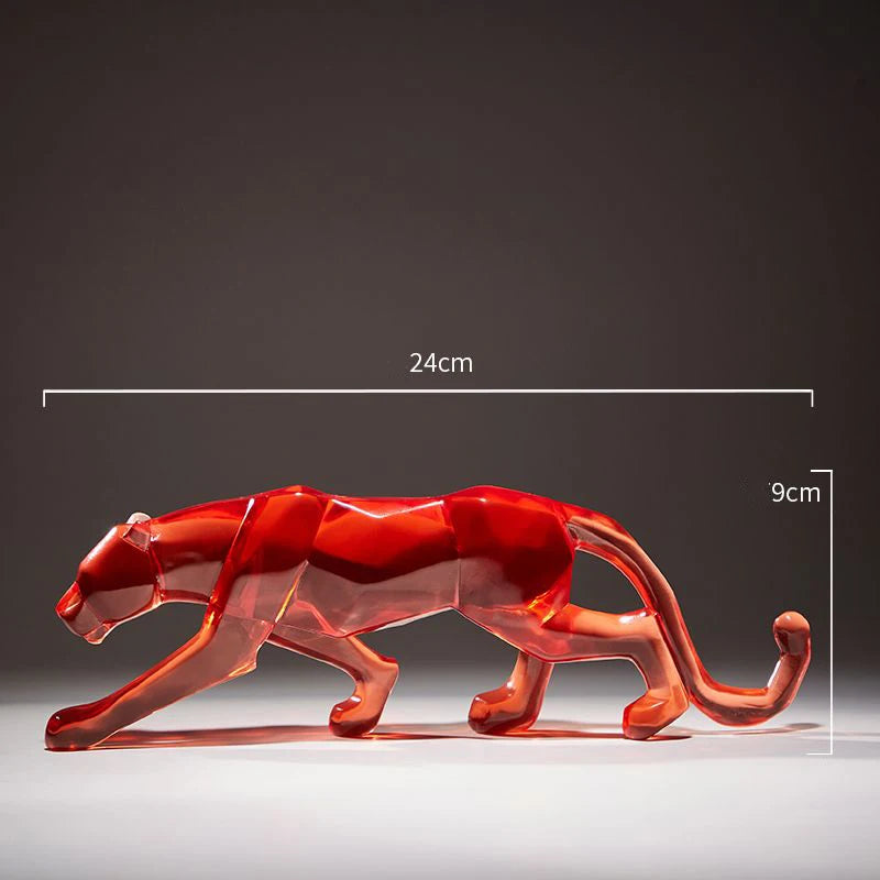 Modern Fortune Transparent Money Leopard Sculpture