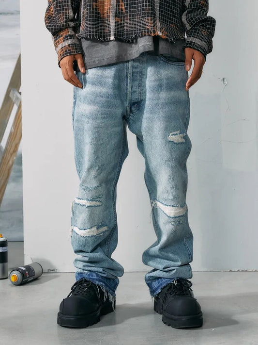 R69 Knife Broken Holes Cleanfit Ripped Jeans