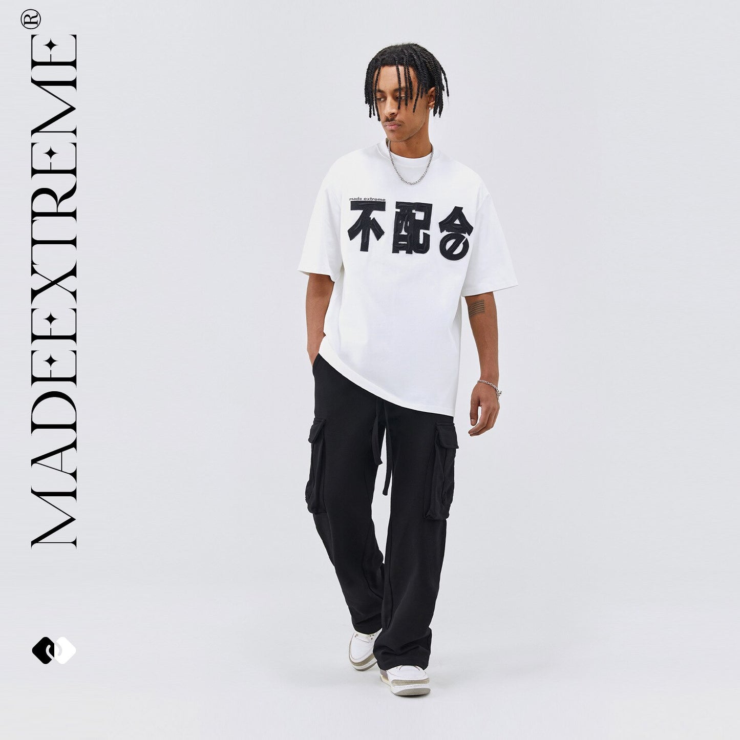 MADEEXTREME Chinese letter printing oversized T-shirt