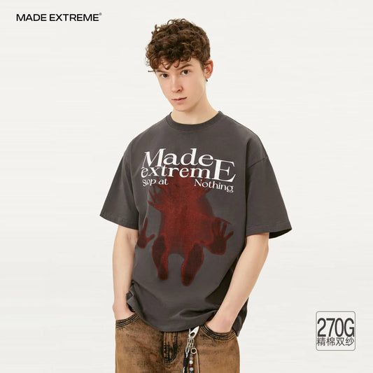 MADEEXTREME Letter Printed Short Sleeved T-shirt