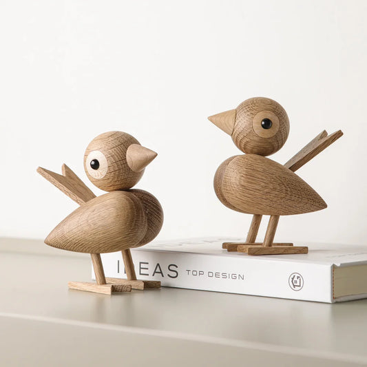 Nordic Style Oak Sparrow Figurine