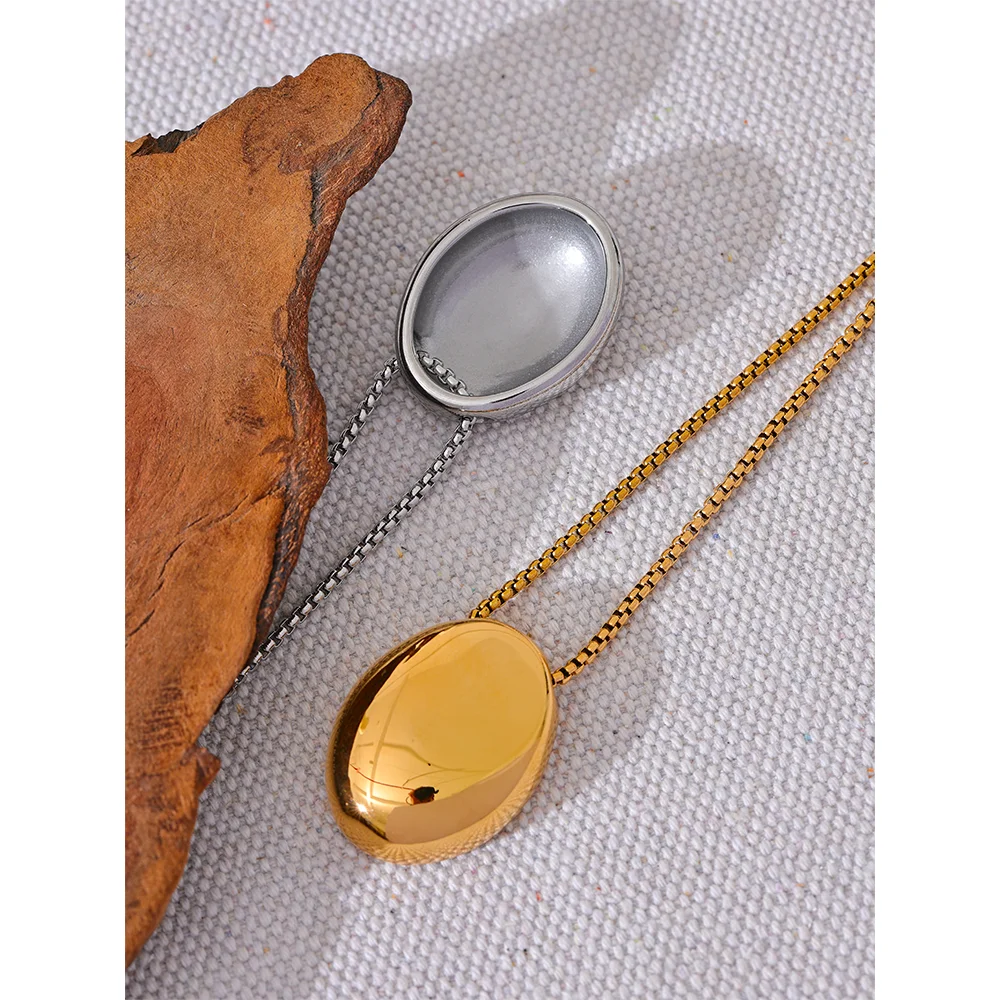 70cm Minimalist Long Unisex Oval Pendan Chain